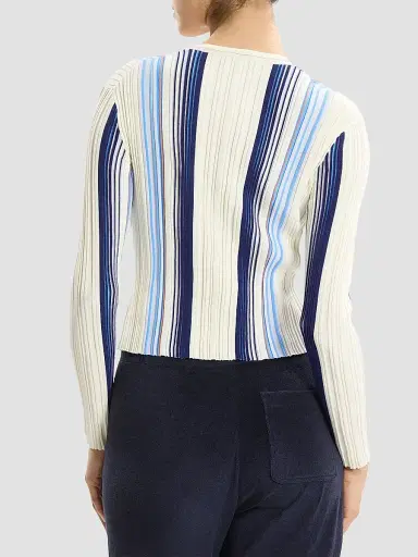 Theory Women's Striped Cotton-Blend Ribbed Cardigan - Multi | Thumbnail 3 Theory Women's Striped Cotton-Blend Ribbed Cardigan - Multi | Thumbnail 3
