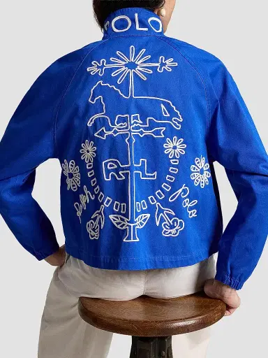 Polo Ralph Lauren Women's Embroidered Cotton Twill Jacket - Heritage Blue | Thumbnail 3 Polo Ralph Lauren Women's Embroidered Cotton Twill Jacket - Heritage Blue | Thumbnail 3