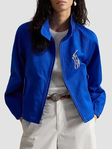 Polo Ralph Lauren Women's Embroidered Cotton Twill Jacket - Heritage Blue | Thumbnail 4 Polo Ralph Lauren Women's Embroidered Cotton Twill Jacket - Heritage Blue | Thumbnail 4