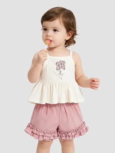 Mimi Tutu Baby Girl's & Little Girl's Ruffle Short Set - Pink - Size 36 Months | Thumbnail 6 Mimi Tutu Baby Girl's & Little Girl's Ruffle Short Set - Pink - Size 36 Months | Thumbnail 6