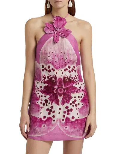 Amur Women's Everlee Orchid Print Minidress - Coraline Orchid - Size 8 | Thumbnail 3 Amur Women's Everlee Orchid Print Minidress - Coraline Orchid - Size 8 | Thumbnail 3