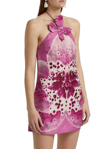 Amur Women's Everlee Orchid Print Minidress - Coraline Orchid - Size 8 | Thumbnail 4 Amur Women's Everlee Orchid Print Minidress - Coraline Orchid - Size 8 | Thumbnail 4