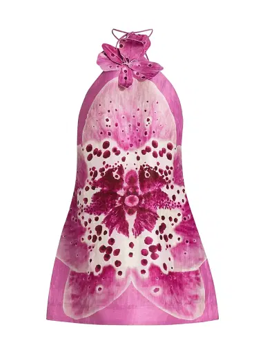 Amur Women's Everlee Orchid Print Minidress - Coraline Orchid - Size 8 | Thumbnail 1 Amur Women's Everlee Orchid Print Minidress - Coraline Orchid - Size 8 | Thumbnail 1