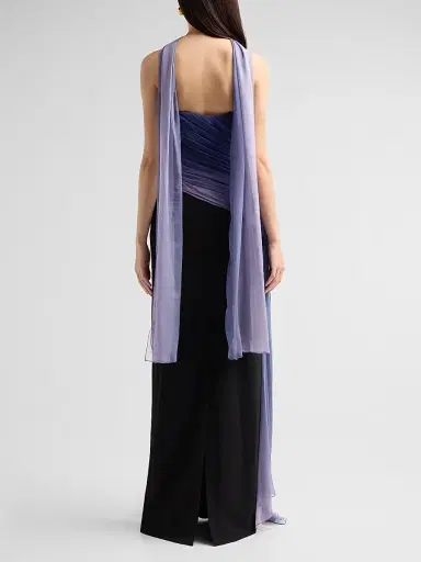 Rene Ruiz Collection Women's Crêpe & Ombré Chiffon Column Gown - Blue Ombre Black - Size 16 | Thumbnail 3 Rene Ruiz Collection Women's Crêpe & Ombré Chiffon Column Gown - Blue Ombre Black - Size 16 | Thumbnail 3