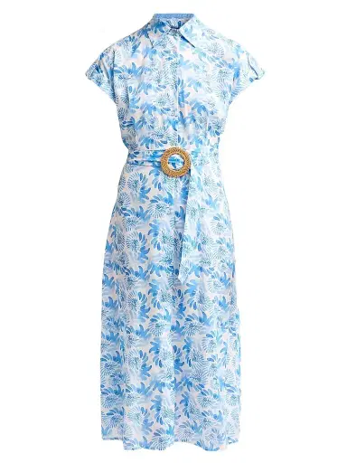 Ro's Garden Women's Catherine Floral Cotton Dress - Blue Keanu - Size XS | Thumbnail 1 Ro's Garden Women's Catherine Floral Cotton Dress - Blue Keanu - Size XS | Thumbnail 1