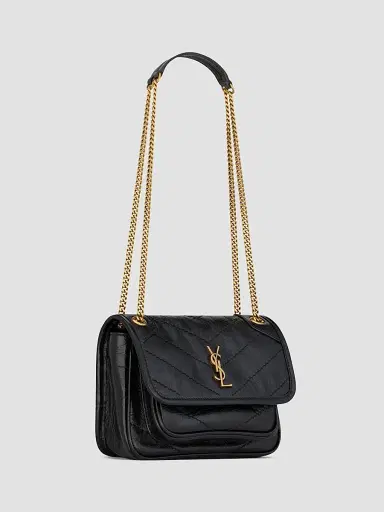 Saint Laurent Women's Niki Baby Crossbody Bag in Vintage Leather - Black | Thumbnail 5 Saint Laurent Women's Niki Baby Crossbody Bag in Vintage Leather - Black | Thumbnail 5