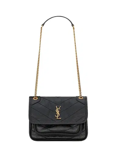 Saint Laurent Women's Niki Baby Crossbody Bag in Vintage Leather - Black | Thumbnail 1 Saint Laurent Women's Niki Baby Crossbody Bag in Vintage Leather - Black | Thumbnail 1