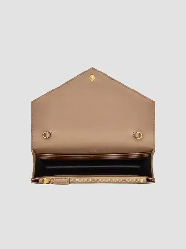 Saint Laurent Women's Cassandre Envelope Chain Wallet in Lambskin - Dusty Grey | Thumbnail 3 Saint Laurent Women's Cassandre Envelope Chain Wallet in Lambskin - Dusty Grey | Thumbnail 3