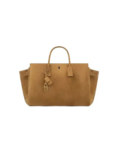 Saint Laurent Women's Sac De Jour Tote Bag in Suede - Caramel Cognac | Thumbnail 1 Saint Laurent Women's Sac De Jour Tote Bag in Suede - Caramel Cognac | Thumbnail 1