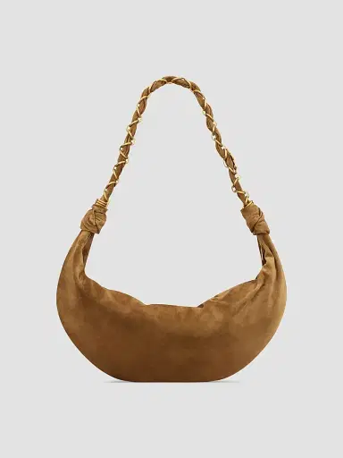 Saint Laurent Women's Amalia Hobo Bag in Suede - Caramel Cognac | Thumbnail 2 Saint Laurent Women's Amalia Hobo Bag in Suede - Caramel Cognac | Thumbnail 2