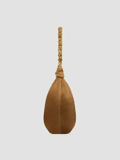 Saint Laurent Women's Amalia Hobo Bag in Suede - Caramel Cognac | Thumbnail 3 Saint Laurent Women's Amalia Hobo Bag in Suede - Caramel Cognac | Thumbnail 3
