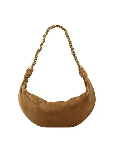 Saint Laurent Women's Amalia Hobo Bag in Suede - Caramel Cognac | Thumbnail 1 Saint Laurent Women's Amalia Hobo Bag in Suede - Caramel Cognac | Thumbnail 1