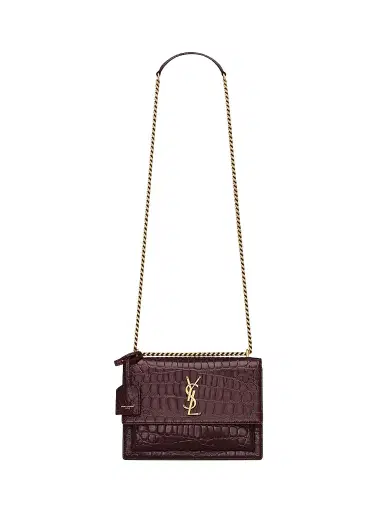 Saint Laurent Women's Sunset Crossbody Bag - Dark Merlot | Thumbnail 1 Saint Laurent Women's Sunset Crossbody Bag - Dark Merlot | Thumbnail 1
