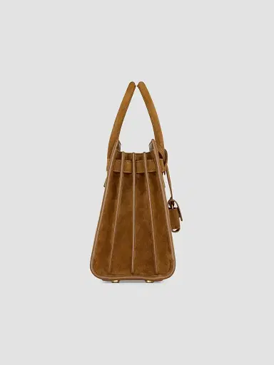 Saint Laurent Women's Sac De Jour Top Handle Bag in Suede - Caramel Cognac | Thumbnail 4 Saint Laurent Women's Sac De Jour Top Handle Bag in Suede - Caramel Cognac | Thumbnail 4