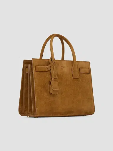Saint Laurent Women's Sac De Jour Top Handle Bag in Suede - Caramel Cognac | Thumbnail 5 Saint Laurent Women's Sac De Jour Top Handle Bag in Suede - Caramel Cognac | Thumbnail 5