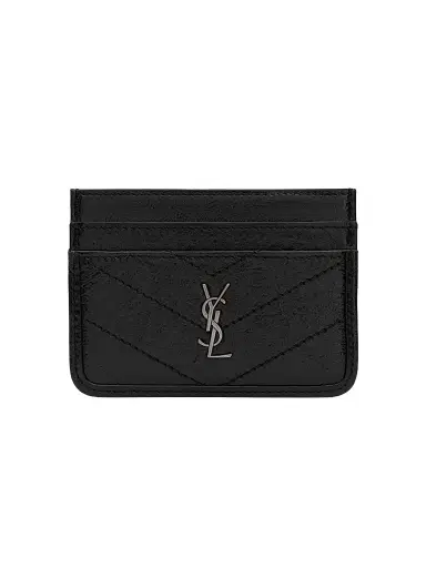 Saint Laurent Women's Niki Card Case in Vintage Leather - Black | Thumbnail 1 Saint Laurent Women's Niki Card Case in Vintage Leather - Black | Thumbnail 1