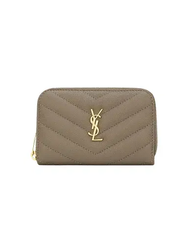 Saint Laurent Women's Cassandre Change Purse in Grain De Poudre Leather - Light Taupe | Thumbnail 1 Saint Laurent Women's Cassandre Change Purse in Grain De Poudre Leather - Light Taupe | Thumbnail 1