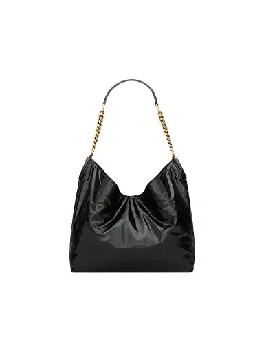 Saint Laurent Women's Hortense Hobo Bag in Shiny Leather - Black | Thumbnail 1 Saint Laurent Women's Hortense Hobo Bag in Shiny Leather - Black | Thumbnail 1