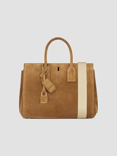 Saint Laurent Women's Sac De Jour Tote Bag in Suede - Caramel Cognac | Thumbnail 7 Saint Laurent Women's Sac De Jour Tote Bag in Suede - Caramel Cognac | Thumbnail 7