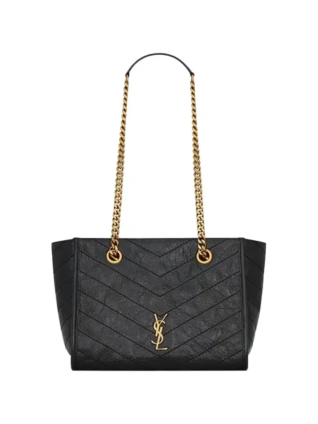 Women's Niki Shopping Bag in Vintage Leather - Black Women's Niki Shopping Bag in Vintage Leather - Black