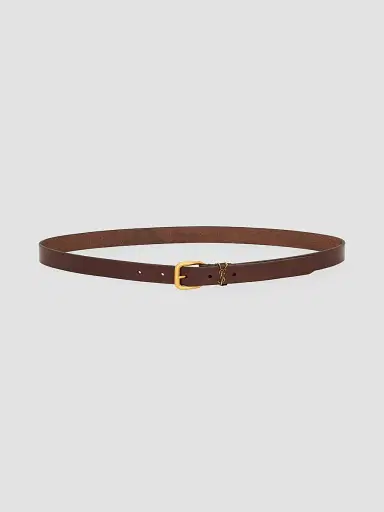 Saint Laurent Men's Cassandre Rectangular Buckle Belt in Leather | Thumbnail 2 Saint Laurent Men's Cassandre Rectangular Buckle Belt in Leather | Thumbnail 2