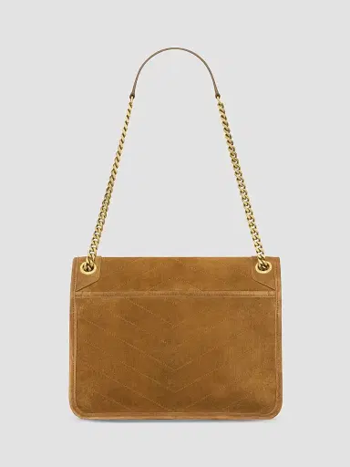 Saint Laurent Women's Niki Shoulder Bag in Suede - Caramel Cognac | Thumbnail 3 Saint Laurent Women's Niki Shoulder Bag in Suede - Caramel Cognac | Thumbnail 3
