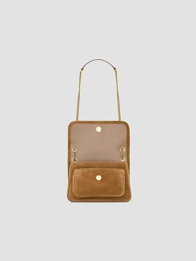 Saint Laurent Women's Niki Mini Crossbody Bag in Suede - Caramel Cognac | Thumbnail 3 Saint Laurent Women's Niki Mini Crossbody Bag in Suede - Caramel Cognac | Thumbnail 3