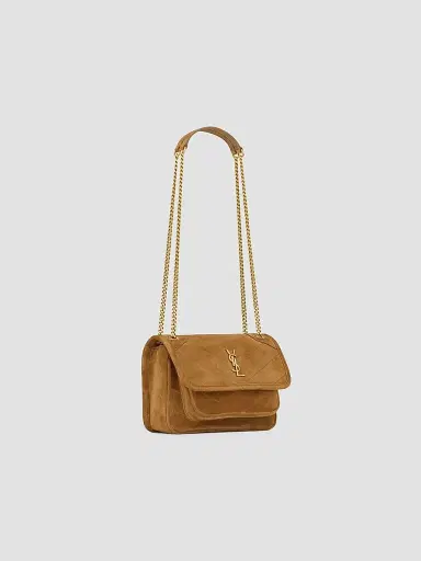 Saint Laurent Women's Niki Mini Crossbody Bag in Suede - Caramel Cognac | Thumbnail 5 Saint Laurent Women's Niki Mini Crossbody Bag in Suede - Caramel Cognac | Thumbnail 5
