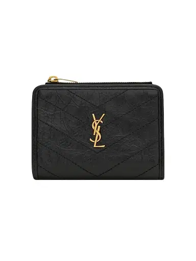 Saint Laurent Women's Niki Bi-Fold Wallet in Vintage Leather | Thumbnail 1 Saint Laurent Women's Niki Bi-Fold Wallet in Vintage Leather | Thumbnail 1