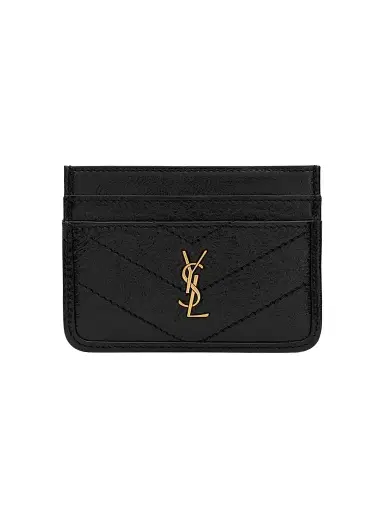 Saint Laurent Women's Niki Card Case in Vintage Leather - Black | Thumbnail 1 Saint Laurent Women's Niki Card Case in Vintage Leather - Black | Thumbnail 1