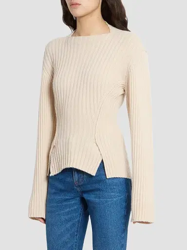 Victoria Beckham Women's Rib-Knit Wool-Cashmere Sweater | Thumbnail 4 Victoria Beckham Women's Rib-Knit Wool-Cashmere Sweater | Thumbnail 4