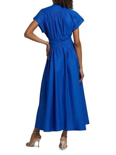Saloni Women's Neesha Stretch-Cotton Self-Tie Maxi Dress - Colbalt Blue - Size 12 | Thumbnail 5 Saloni Women's Neesha Stretch-Cotton Self-Tie Maxi Dress - Colbalt Blue - Size 12 | Thumbnail 5