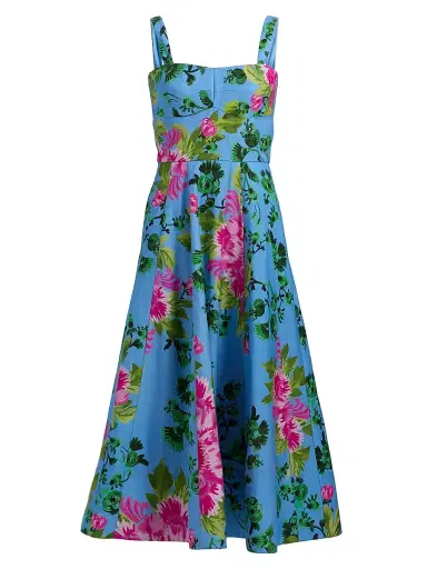 Saloni Women's Sabrina Floral A-Line Midi-Dress - Grandiflora Bouquet Placement | Thumbnail 1 Saloni Women's Sabrina Floral A-Line Midi-Dress - Grandiflora Bouquet Placement | Thumbnail 1