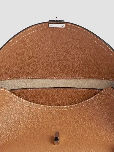 TOTEME Women's T-Lock Grain Leather Shoulder Bag - Tan | Thumbnail 4 TOTEME Women's T-Lock Grain Leather Shoulder Bag - Tan | Thumbnail 4