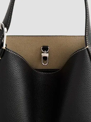 TOTEME Women's Small Belted Grain Leather Tote - Black | Thumbnail 5 TOTEME Women's Small Belted Grain Leather Tote - Black | Thumbnail 5