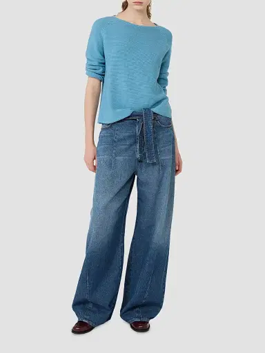 Weekend Max Mara Women's Cotton Yarn Sweater - Light Blue | Thumbnail 2 Weekend Max Mara Women's Cotton Yarn Sweater - Light Blue | Thumbnail 2