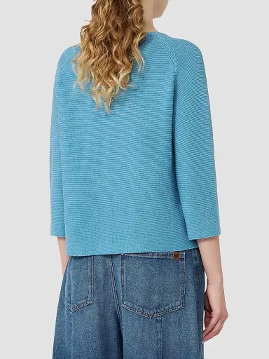 Weekend Max Mara Women's Cotton Yarn Sweater - Light Blue | Thumbnail 5 Weekend Max Mara Women's Cotton Yarn Sweater - Light Blue | Thumbnail 5