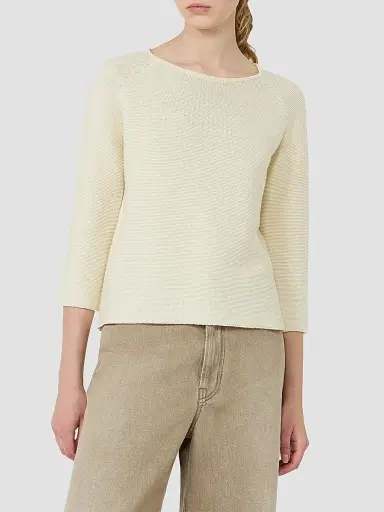 Weekend Max Mara Women's Cotton Yarn Sweater - Ecru | Thumbnail 3 Weekend Max Mara Women's Cotton Yarn Sweater - Ecru | Thumbnail 3