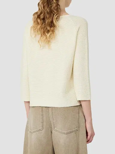 Weekend Max Mara Women's Cotton Yarn Sweater - Ecru | Thumbnail 4 Weekend Max Mara Women's Cotton Yarn Sweater - Ecru | Thumbnail 4