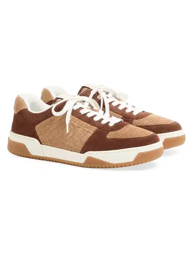 Valentino Garavani Men's Sparry Sneakers in Split Leather - Brown Camel | Thumbnail 2 Valentino Garavani Men's Sparry Sneakers in Split Leather - Brown Camel | Thumbnail 2