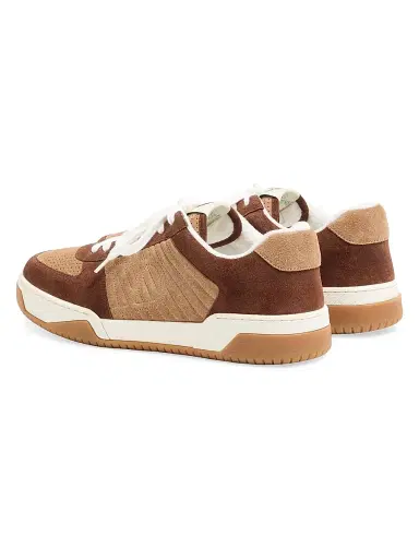 Valentino Garavani Men's Sparry Sneakers in Split Leather - Brown Camel | Thumbnail 3 Valentino Garavani Men's Sparry Sneakers in Split Leather - Brown Camel | Thumbnail 3