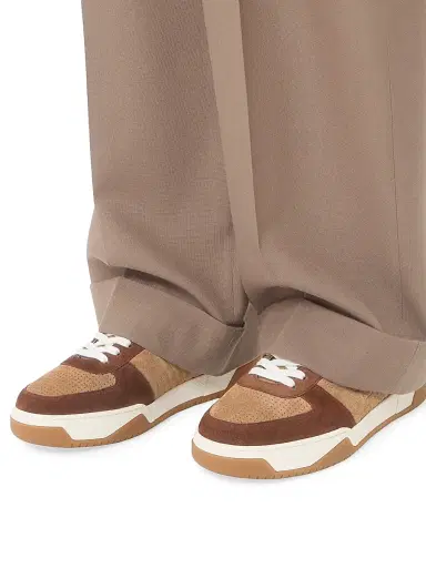 Valentino Garavani Men's Sparry Sneakers in Split Leather - Brown Camel | Thumbnail 8 Valentino Garavani Men's Sparry Sneakers in Split Leather - Brown Camel | Thumbnail 8