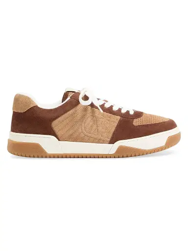 Valentino Garavani Men's Sparry Sneakers in Split Leather - Brown Camel | Thumbnail 1 Valentino Garavani Men's Sparry Sneakers in Split Leather - Brown Camel | Thumbnail 1