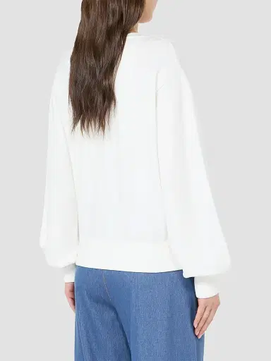MM Max Mara Women's Viscose Yarn Sweater - White | Thumbnail 4 MM Max Mara Women's Viscose Yarn Sweater - White | Thumbnail 4