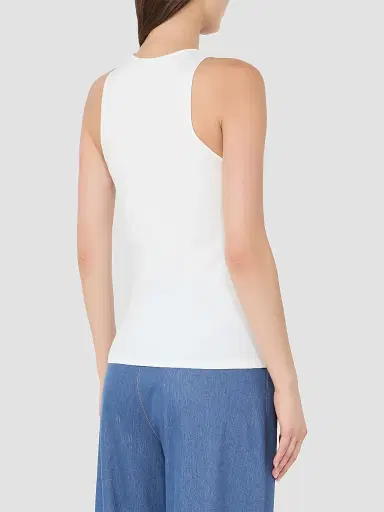 MM Max Mara Women's Viscose Yarn Sweater - White | Thumbnail 6 MM Max Mara Women's Viscose Yarn Sweater - White | Thumbnail 6