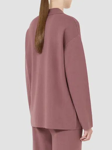 MM Max Mara Women's Double Breasted Jacket in Viscose Crepe Yarn - Mauve - Size XL | Thumbnail 3 MM Max Mara Women's Double Breasted Jacket in Viscose Crepe Yarn - Mauve - Size XL | Thumbnail 3