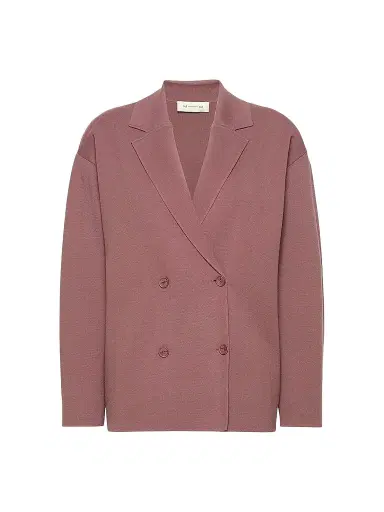 MM Max Mara Women's Double Breasted Jacket in Viscose Crepe Yarn - Mauve - Size XL | Thumbnail 1 MM Max Mara Women's Double Breasted Jacket in Viscose Crepe Yarn - Mauve - Size XL | Thumbnail 1