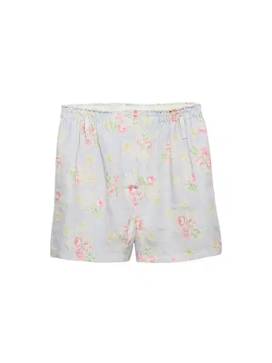 Prada Women's Floral Print Old Linen Shorts - Blue - Size 6 | Thumbnail 1 Prada Women's Floral Print Old Linen Shorts - Blue - Size 6 | Thumbnail 1