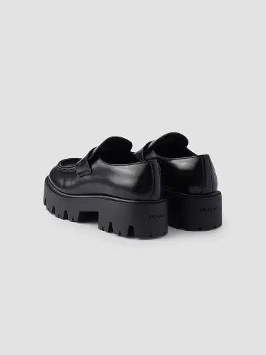 Prada Women's Brushed Leather Loafers | Thumbnail 3 Prada Women's Brushed Leather Loafers | Thumbnail 3