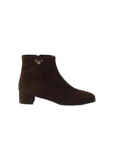 Prada Women's Suede Booties - Brown | Thumbnail 1 Prada Women's Suede Booties - Brown | Thumbnail 1